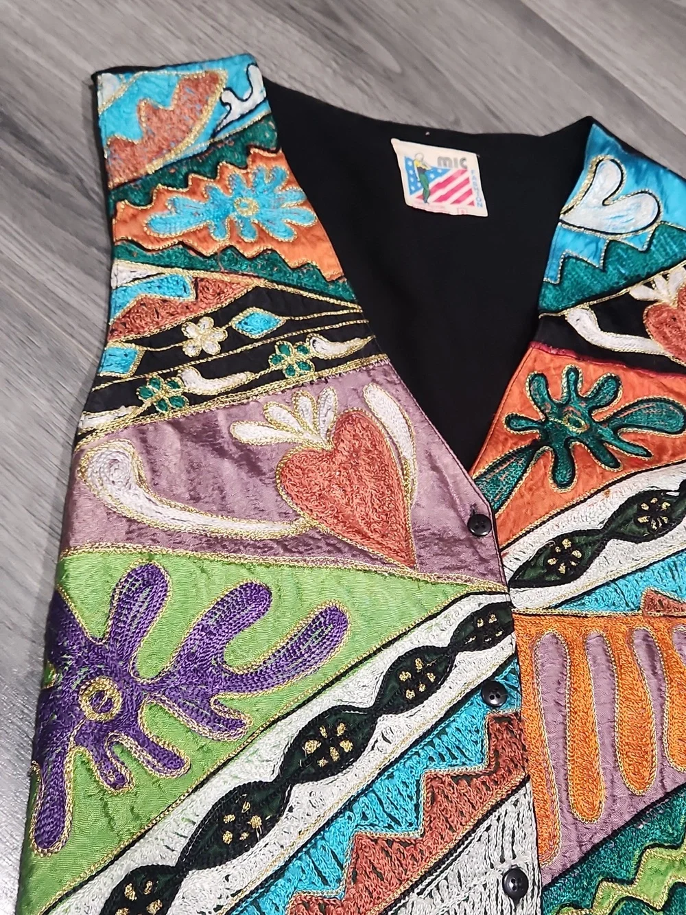 Vintage Boho 90's Intricate Embroidered Statement Vest